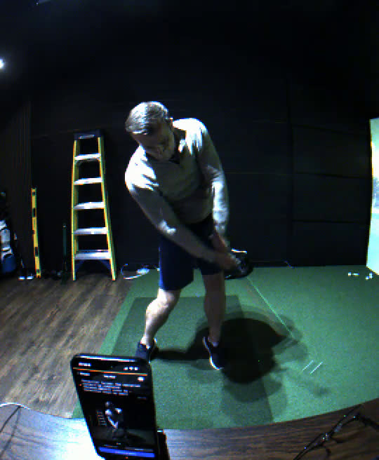 Face-on swing video frame